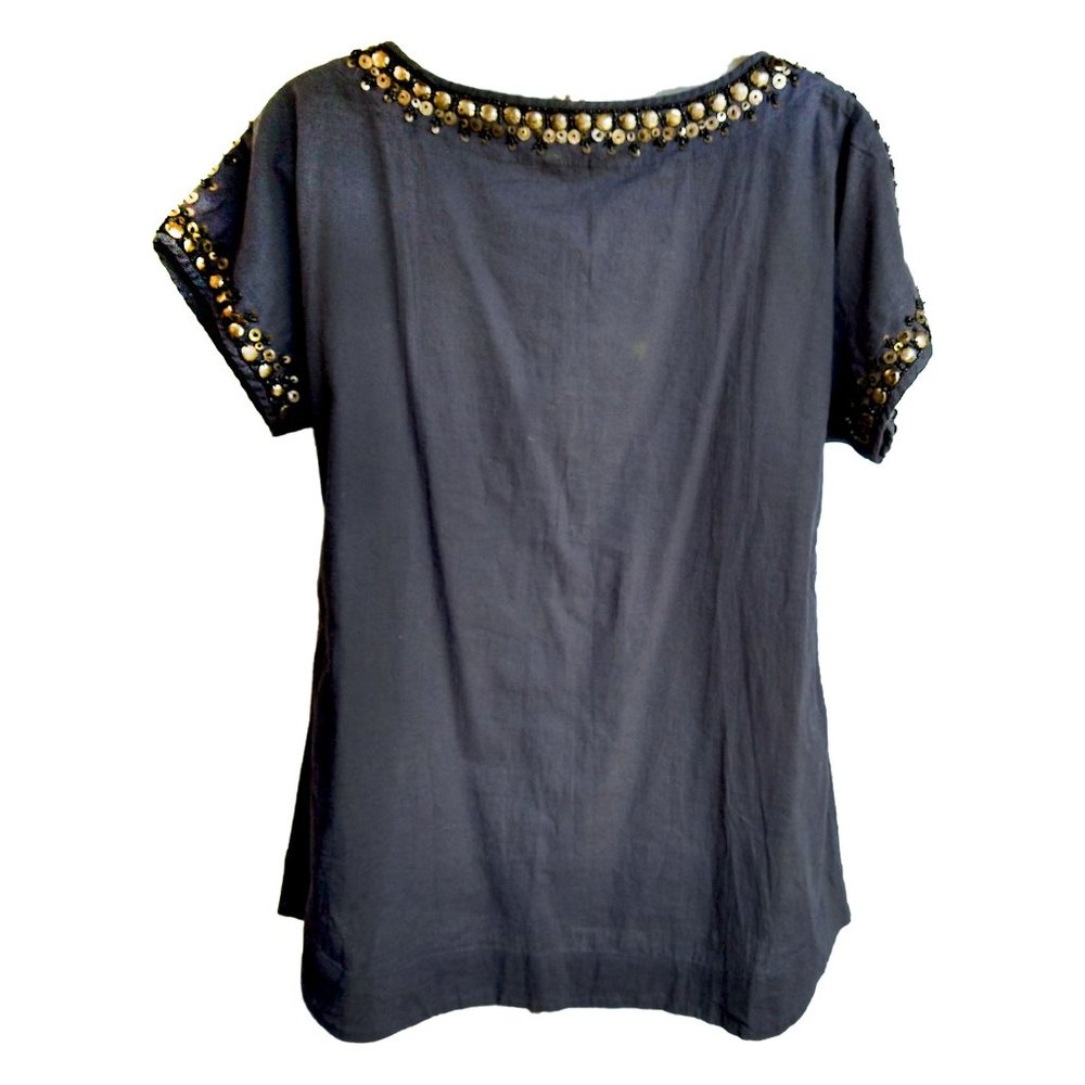 Soft Surroundings Beaded Cotton/Linen Shift Dress - 1X - Picture 6 of 10